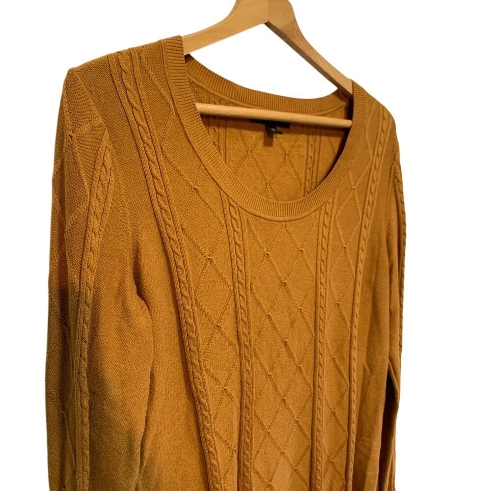 Banana Republic Cable Knit Sweater Womens Medium Classic Dark Academia Preppy - Picture 3 of 8